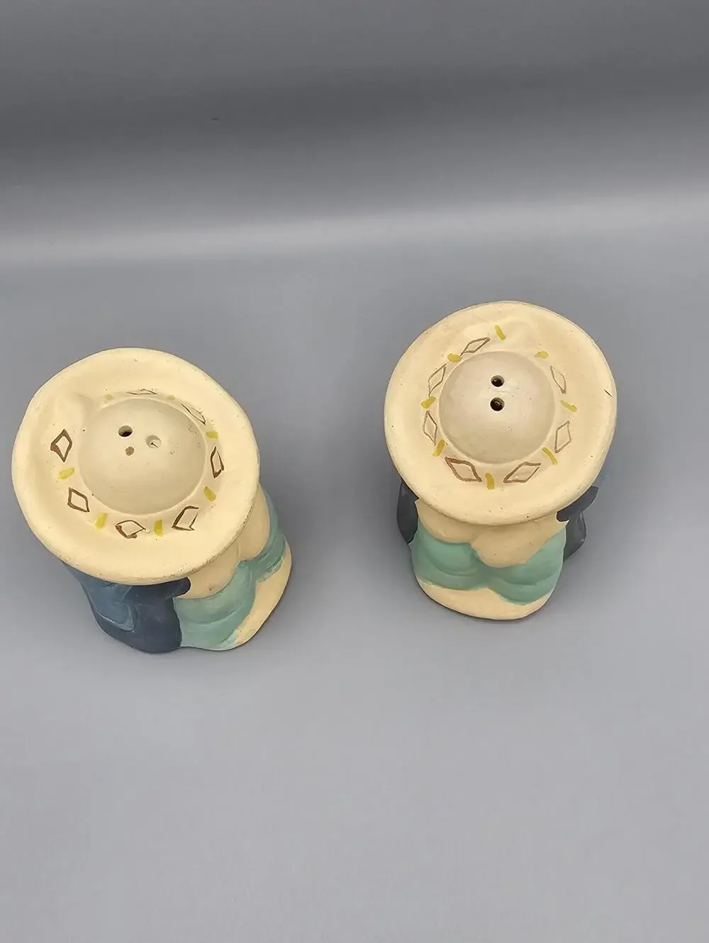 Vintage Ceramic Salt and Pepper Shakers with Hat Design